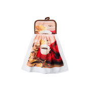 Tie Hand Towel Cozy Coffee, Kitchen Towel, Holiday Decor- Set of 6