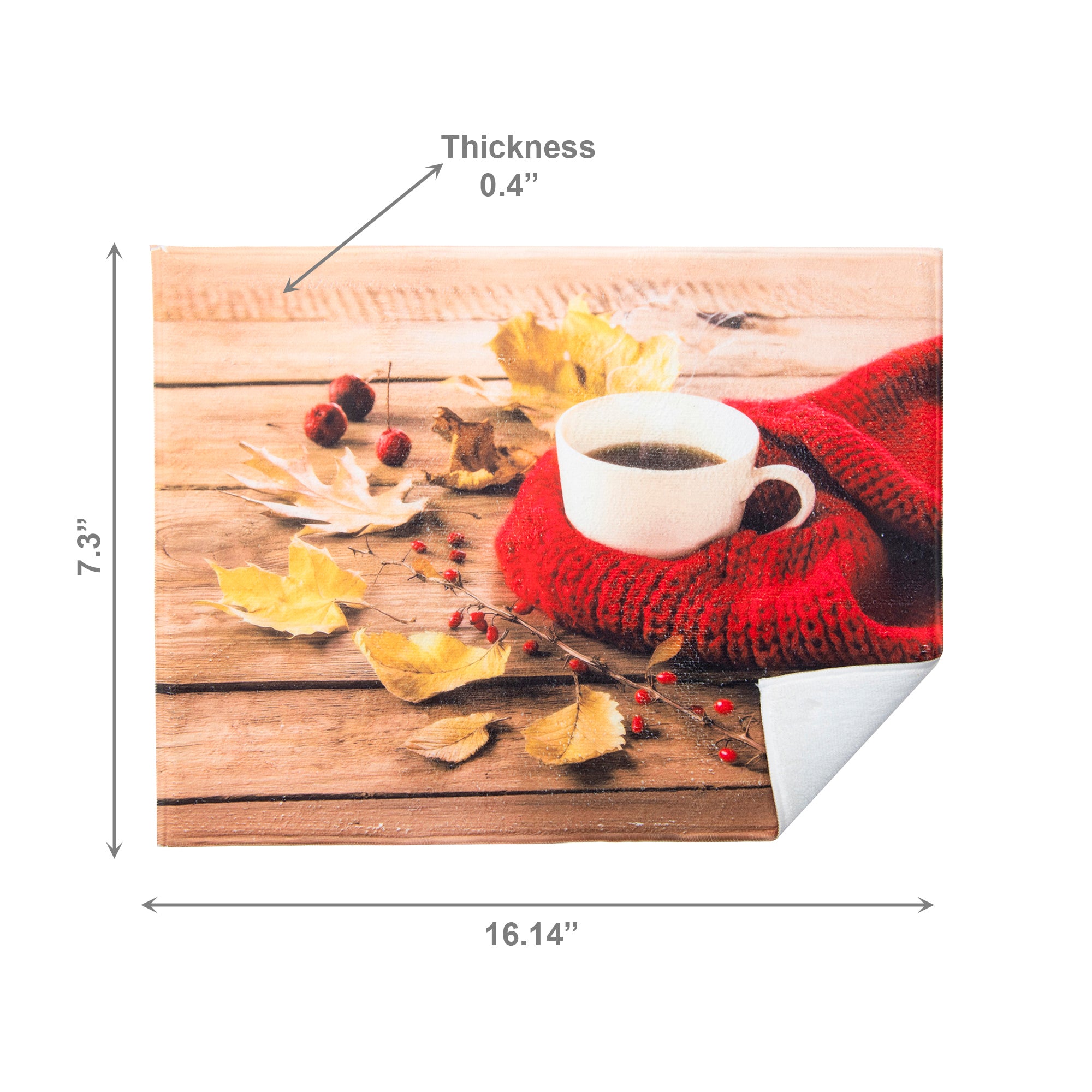 Microfiber Drying Mat Cozy Coffee, Kitchen Towel, Holiday Decor