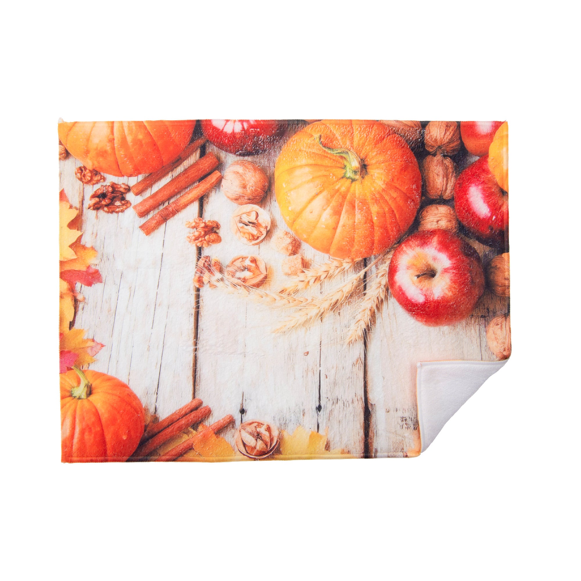 Microfiber Drying Mat Pumpkin Apple, Fall Harvest, Kitchen Towel, Holiday Decor- Set of 2