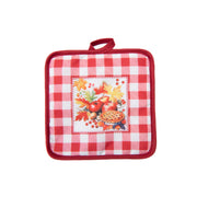 8" Pot Holder Red Plaid Apple Pie, Pot Holder, Holiday Decor- Set of 6