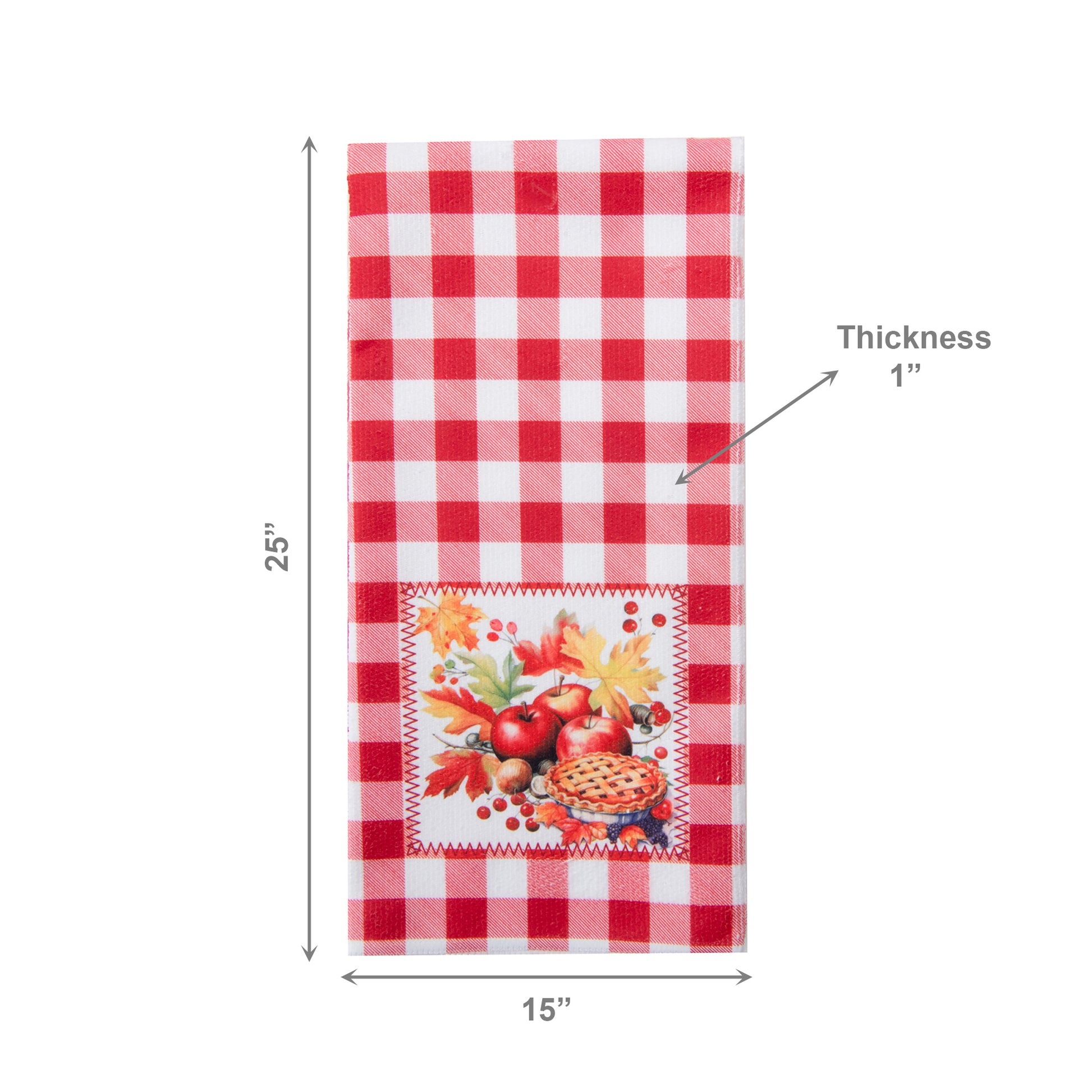 Microfiber Kitchen Towel Red Plaid Apple Pie, Kitchen Towel, Holiday Decor- Set of 6