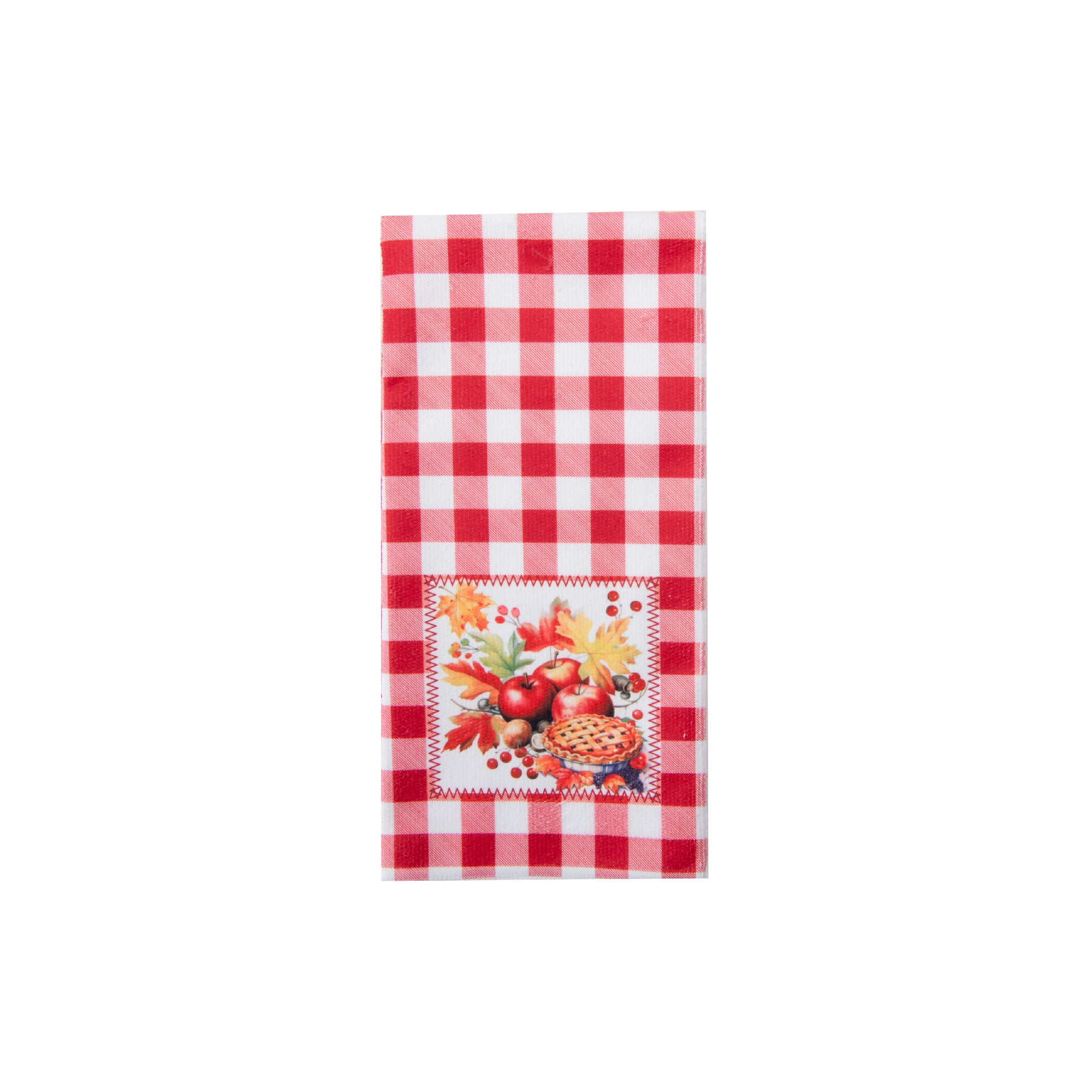 Microfiber Kitchen Towel Red Plaid Apple Pie, Kitchen Towel, Holiday Decor- Set of 6