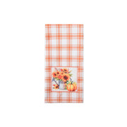 Microfiber Kitchen Towel Orange Plaid Sunflower & Pumpkin, Fall Harvest, Kitchen Towel, Holiday Decor- Set of 6