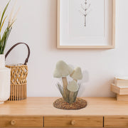 White Triple Mushroom Decoration, Whimsical Mushroom Decor, Nature Inspired Tabletop Decoration