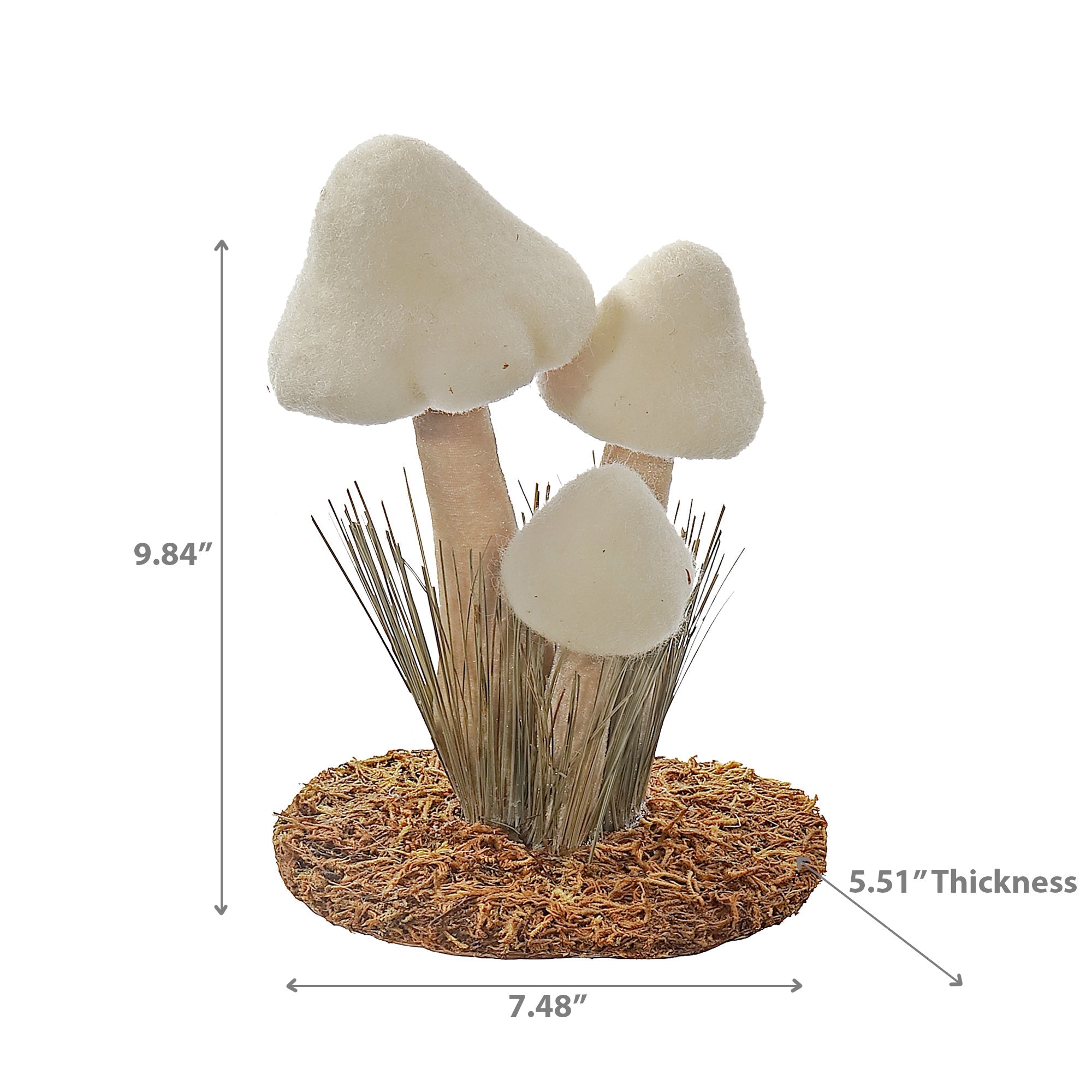 White Triple Mushroom Decoration, Whimsical Mushroom Decor, Nature Inspired Tabletop Decoration