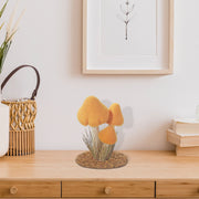 Yellow Triple Mushroom Decoration, Whimsical Mushroom Decor, Nature Inspired Tabletop Decoration
