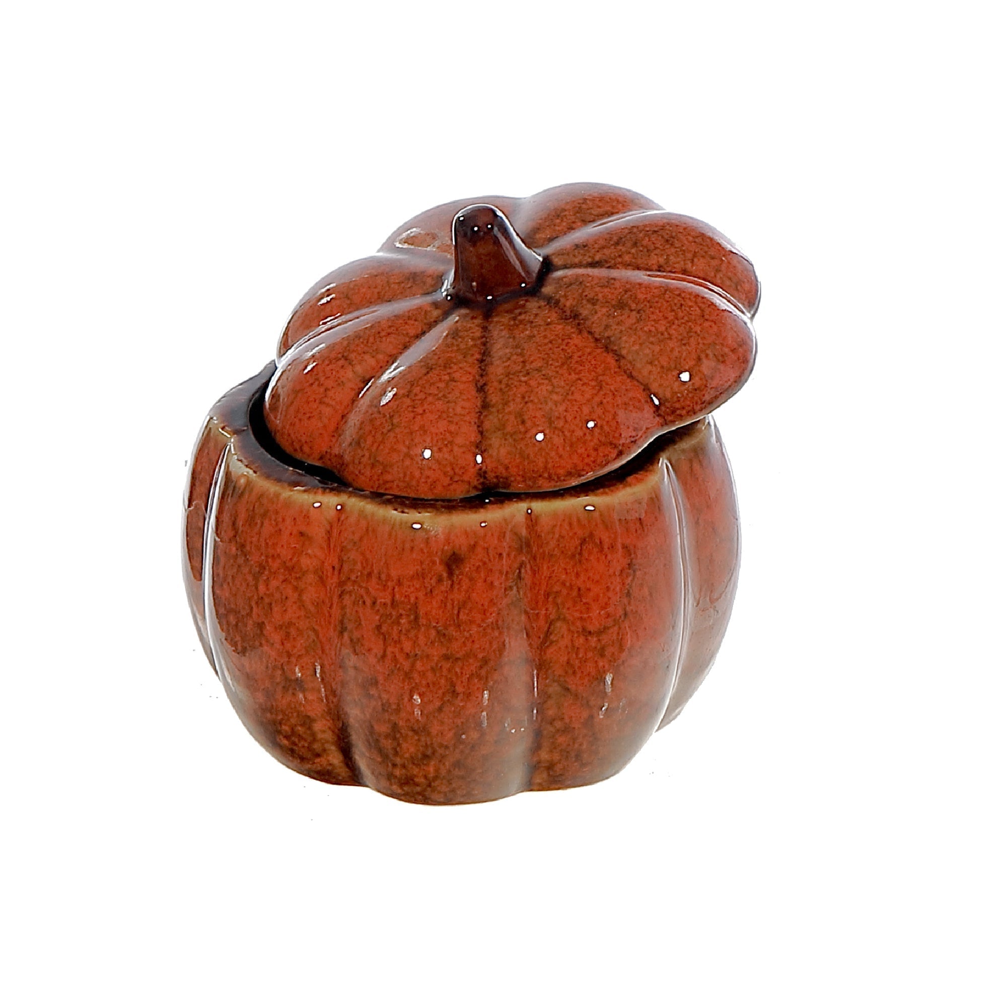 Porcelain Pumpkin Trinket Jar Orange – Halloween & Fall Home Décor, Autumn Storage Jar, Holiday Decoration