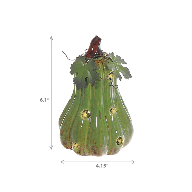 Led Porcelain Squash Decor (Green)