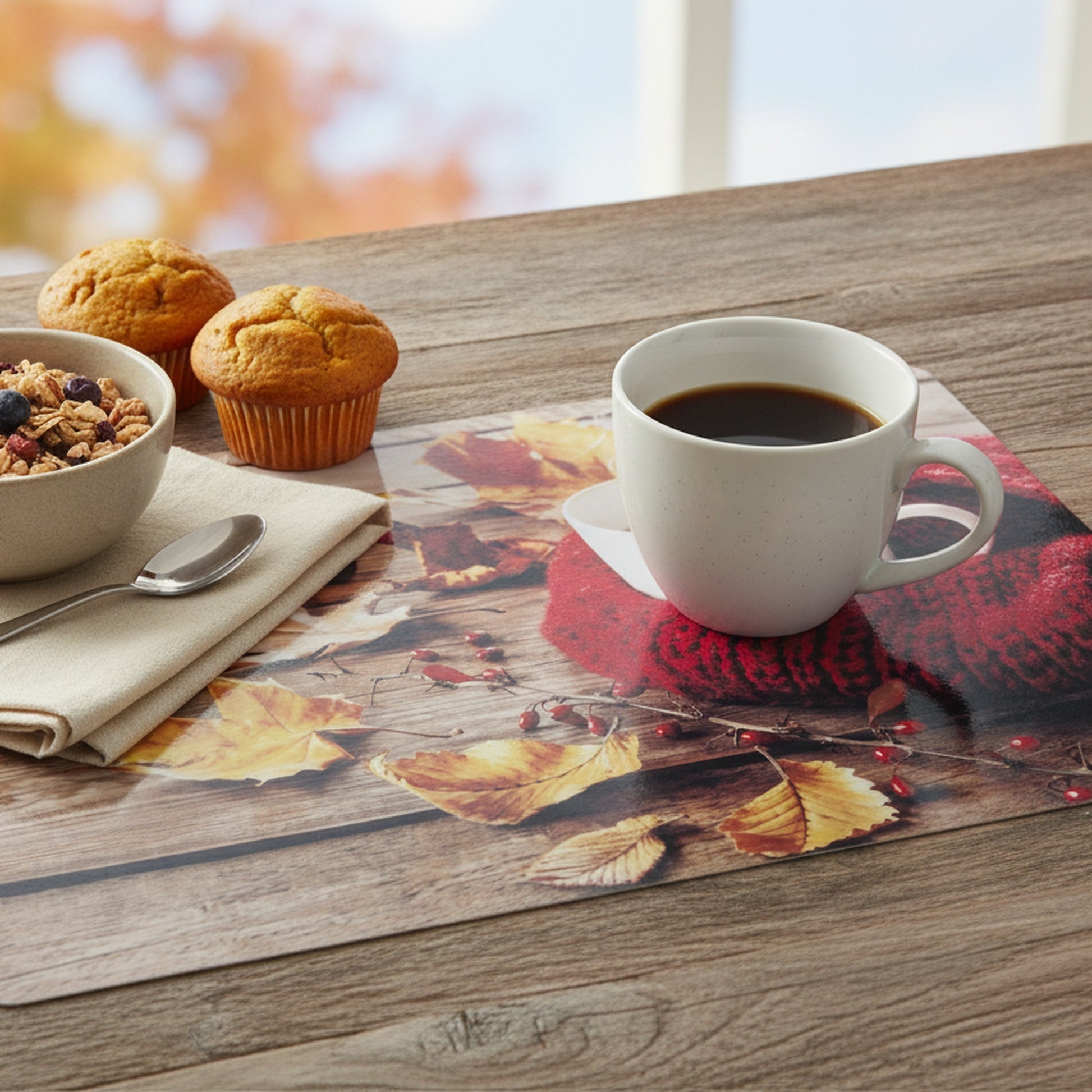 Plastic Placemat Cozy Coffee, Placemat, Holiday Decor- Set of 12