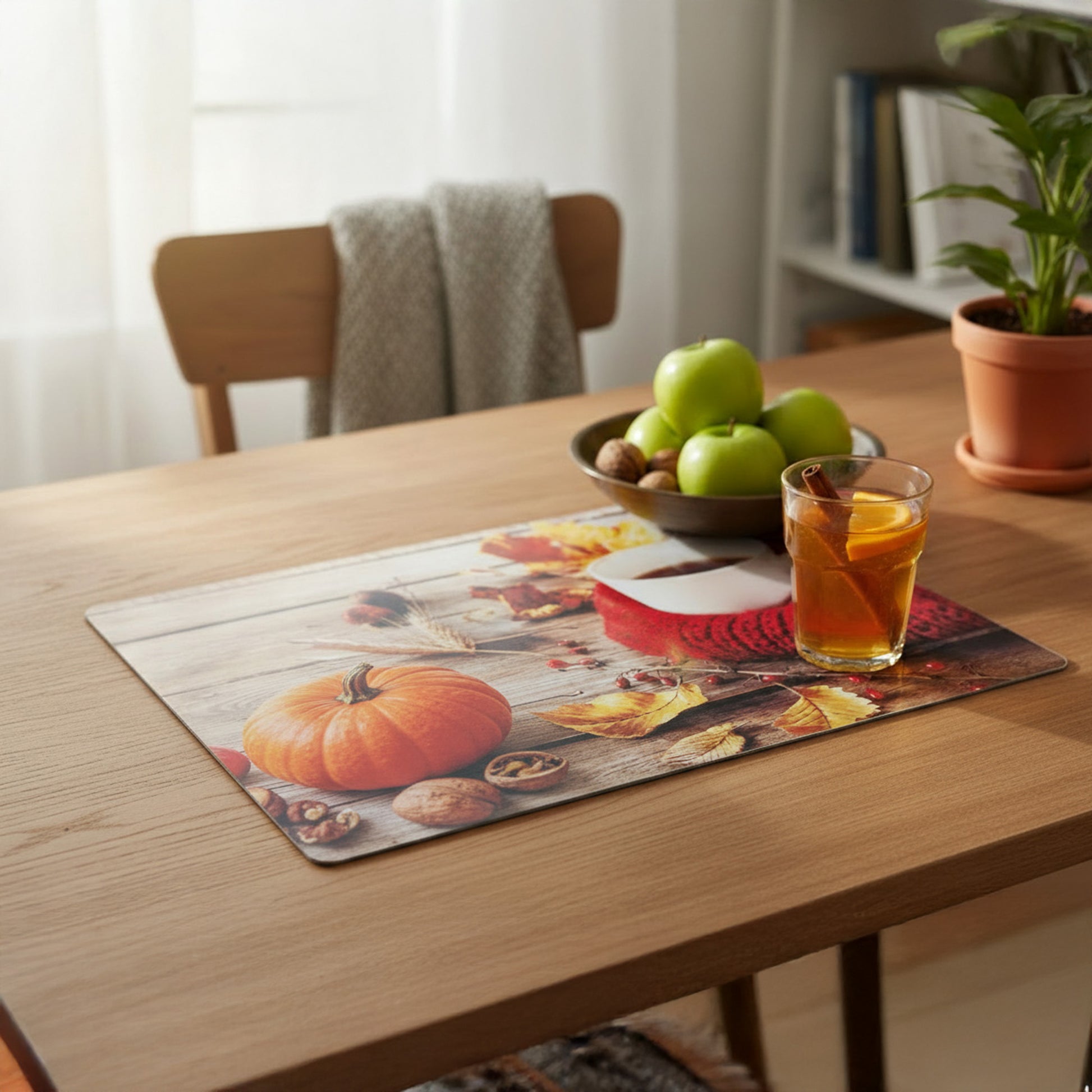 Plastic Placemat Pumpkin Apple, Fall Harvest, Placemat, Holiday Decor
