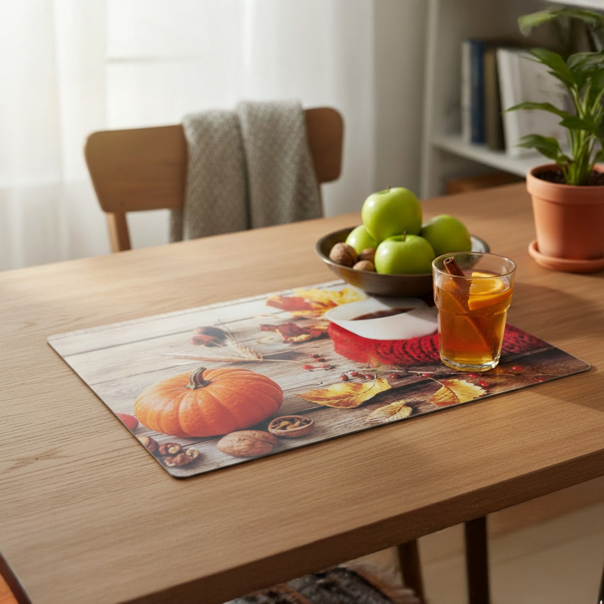 Plastic Placemat Pumpkin Apple, Fall Harvest, Placemat, Holiday Decor