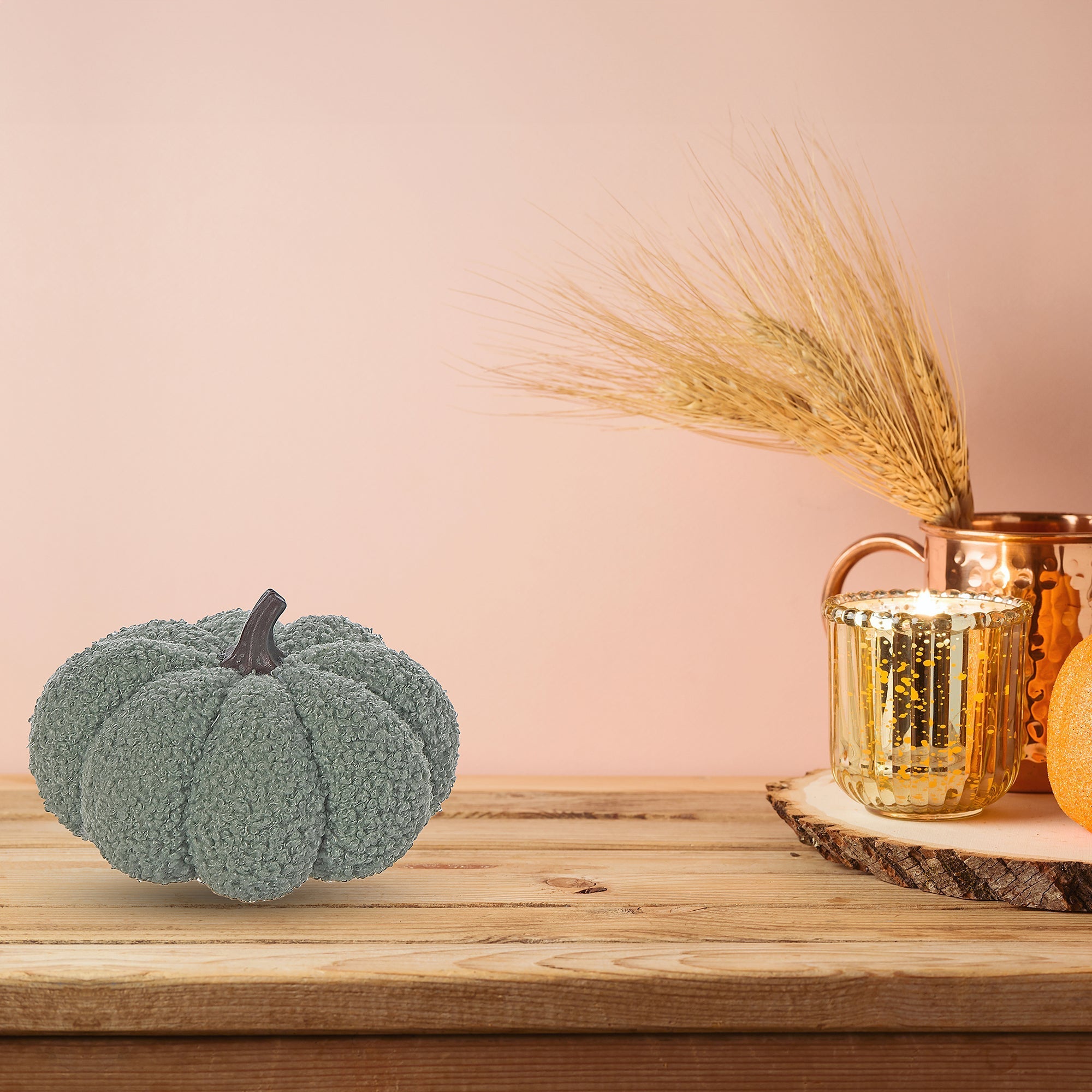 Fabric Pumpkin Set of 2 Small – Fall/Autumn Tabletop Decoration, Rustic Seasonal Accent, Thanksgiving Home Decor