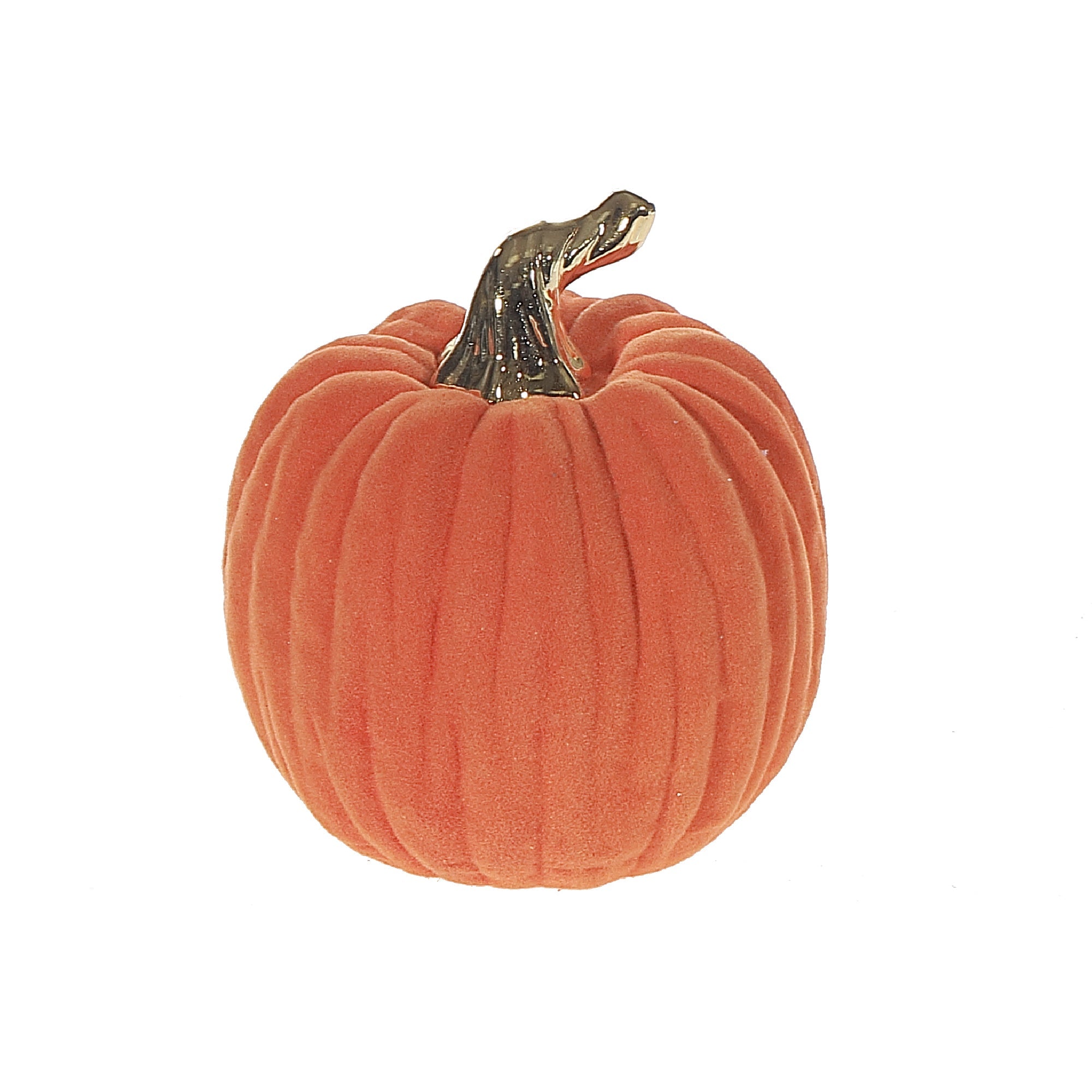 Small Dolomite Flocked Pumpkin – Autumn Table Decoration, Holiday Accent