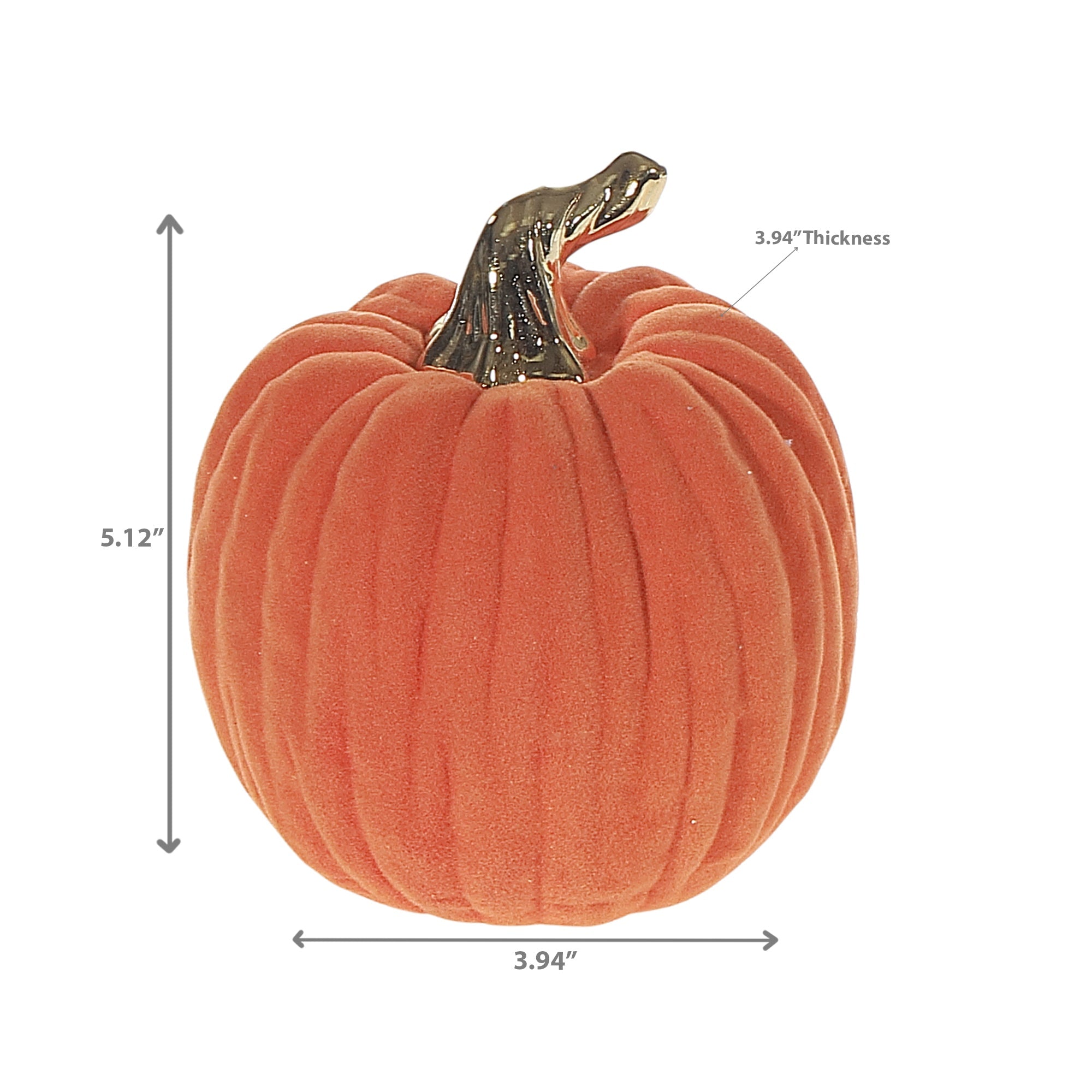 Small Dolomite Flocked Pumpkin – Autumn Table Decoration, Holiday Accent