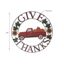 24" Metal Red Truck Wheel Décor (Give Thanks)