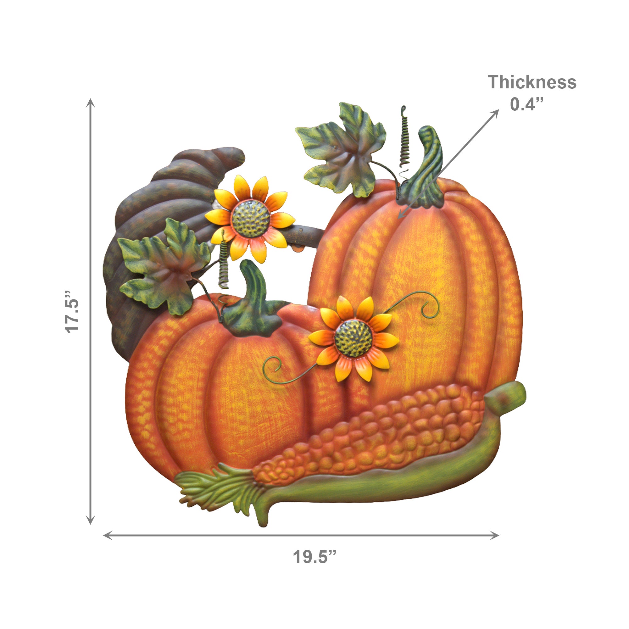 Metal Pumpkin Cornucopia Wall Decor, Fall Harvest, Wall Decor, Holiday Decor