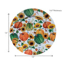 Printed Metal Charger Plate (Pumpkins And Sunflowers) (13") - Set of 6