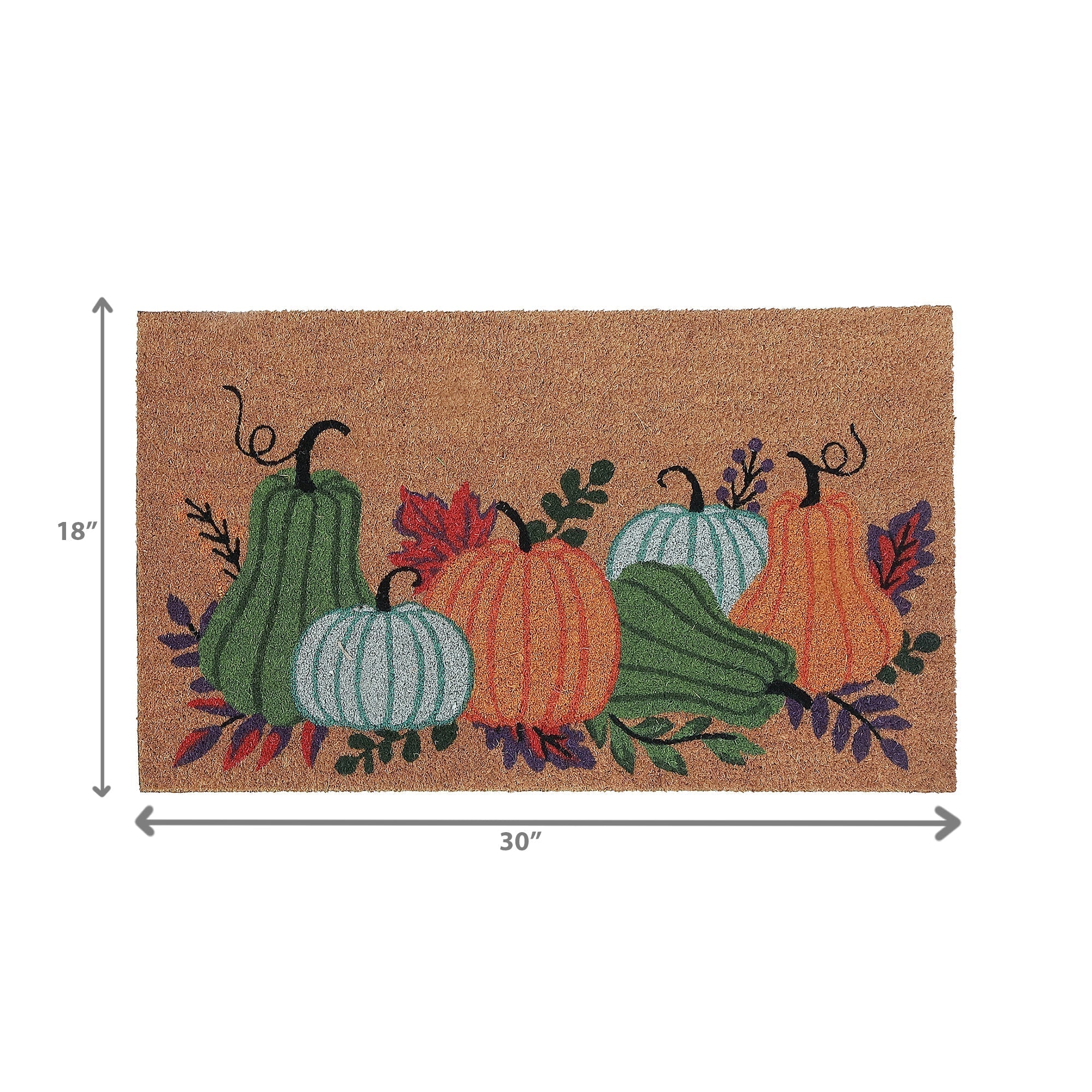 Coir Door Mat Pumpkins – Autumn & Halloween Entrance Mat, Festive Welcome Mat