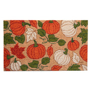 Coir Door Mat Pumpkins and Leaves, Door Mat, Holiday Decor