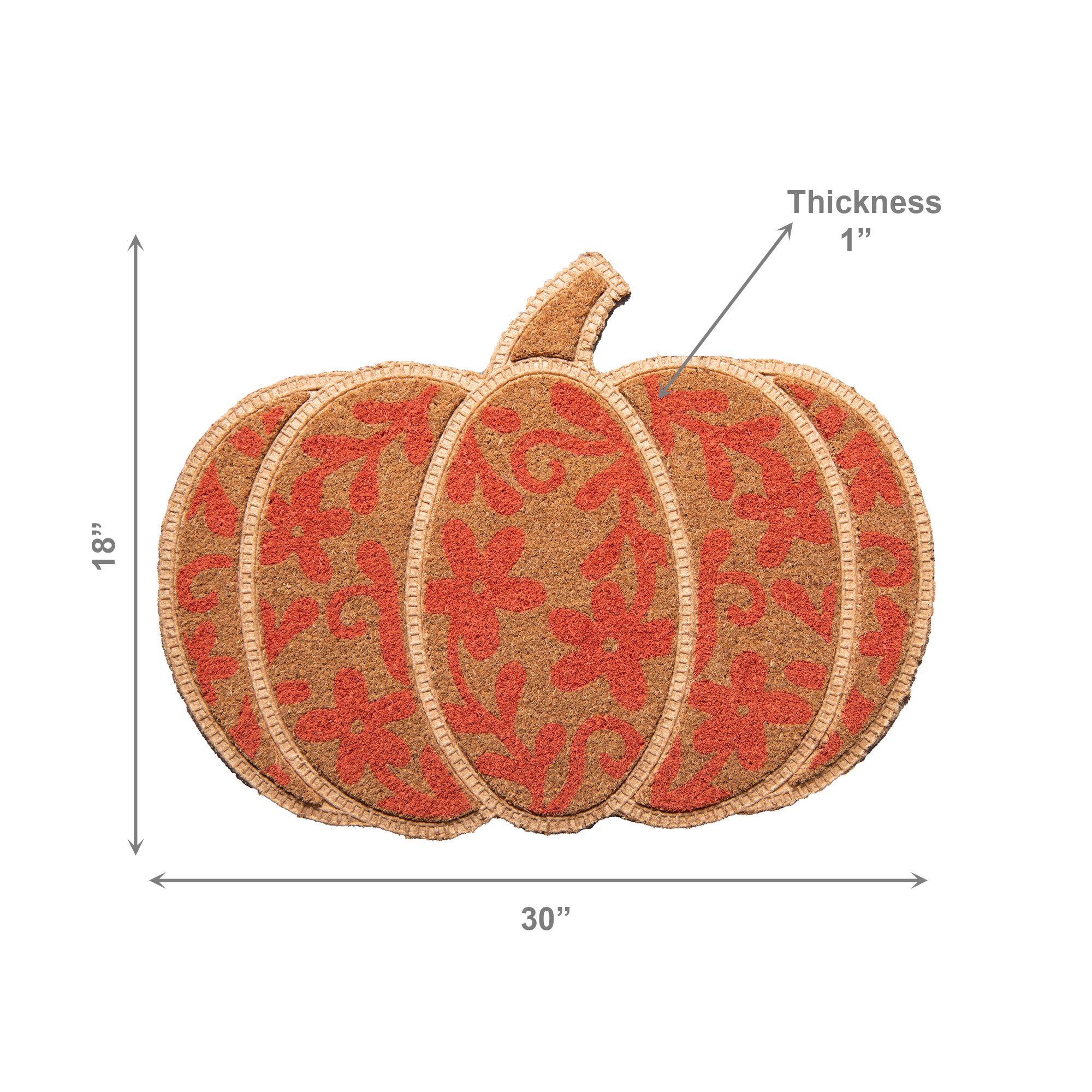 Shape Coir Door Mat Pumpkin, Fall Harvest, Door Mat, Holiday Decor
