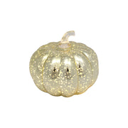 5.5" LED Glass Pumpkin Decor Silver, Fall Harvest, Holiday Decor