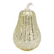 8" LED Glass Squash Decor Silver, Holiday Decor