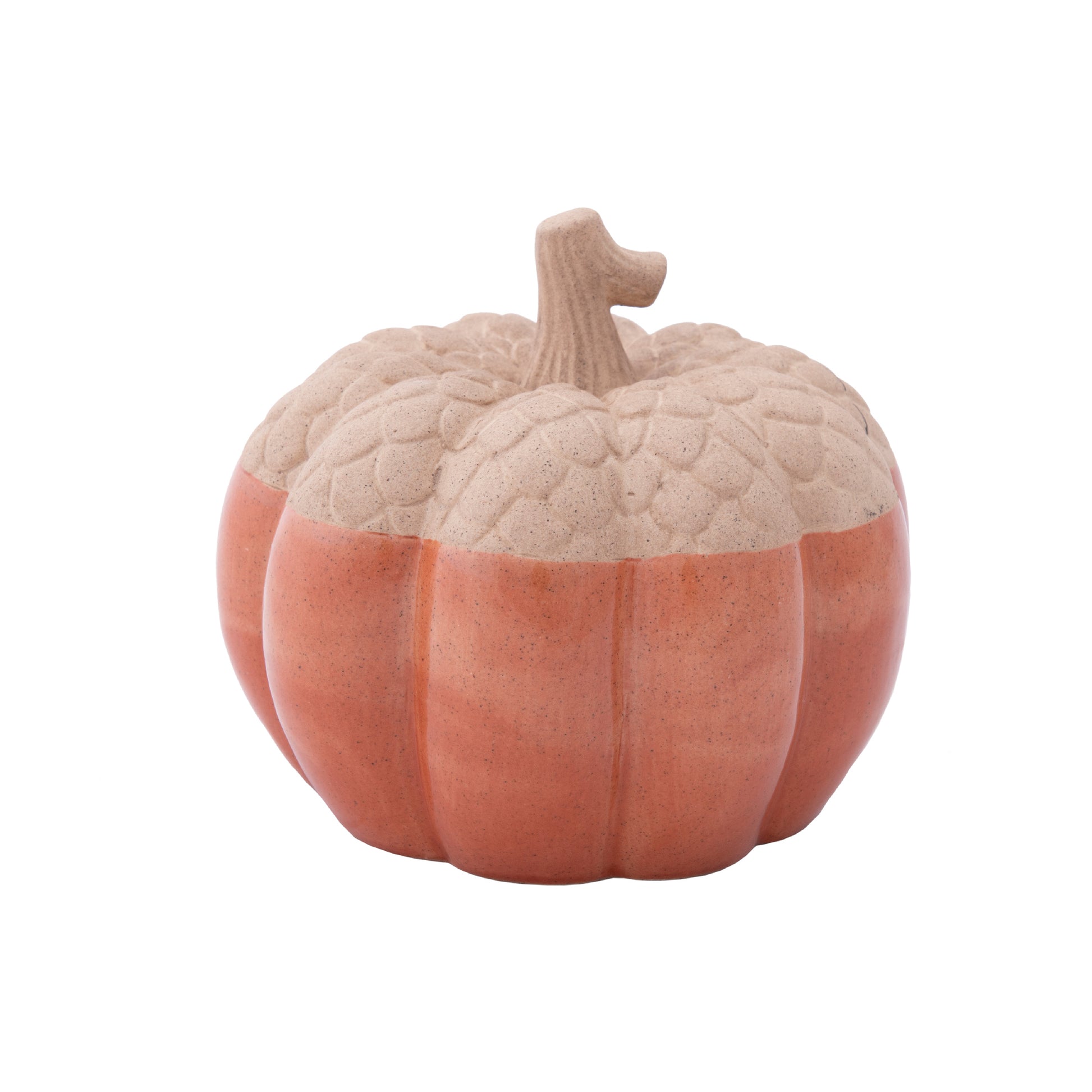 Ceramic Orange and White Pumpkin Decor, Fall Harvest, Holiday Decor