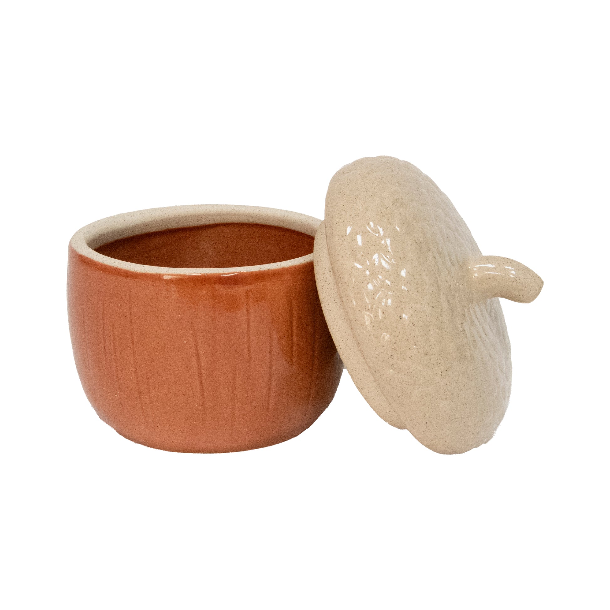 Ceramic Rust and White Acorn Decor, Fall Harvest, Holiday Decor