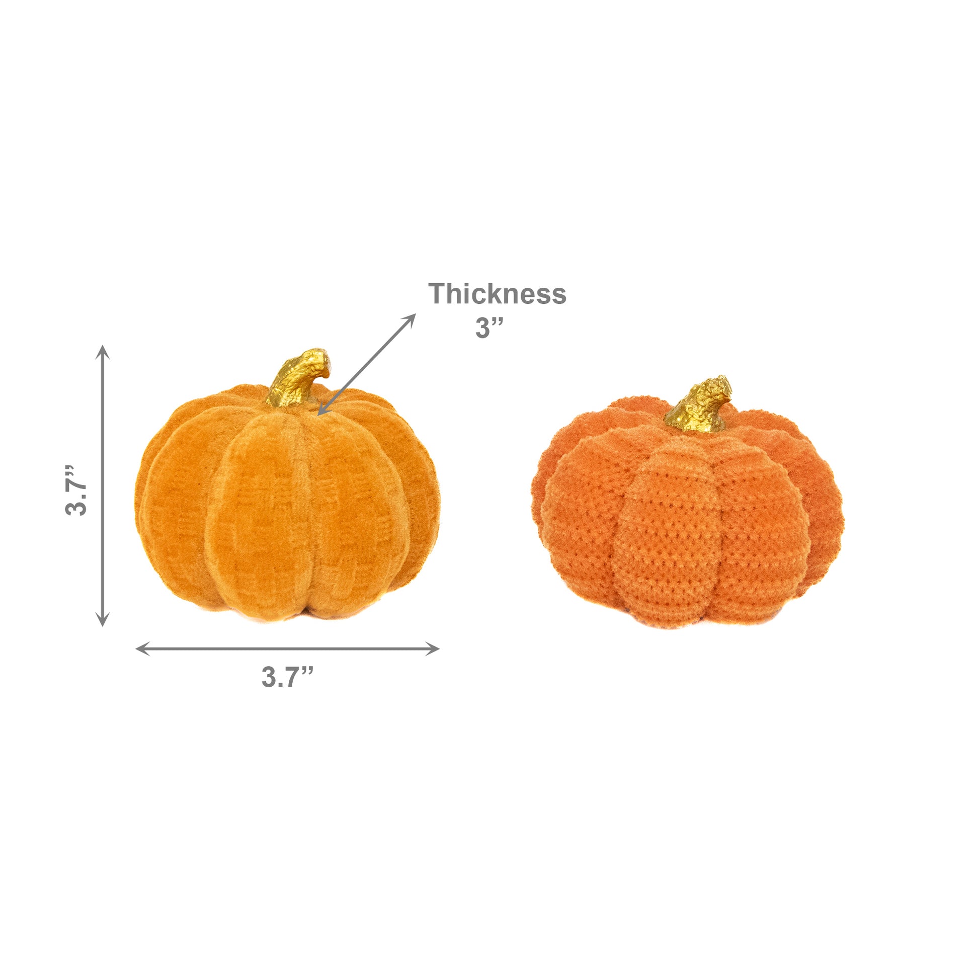 Flocked Polyresin Pumpkin Assorted, Fall Harvest, Holiday Decor- Set of 2