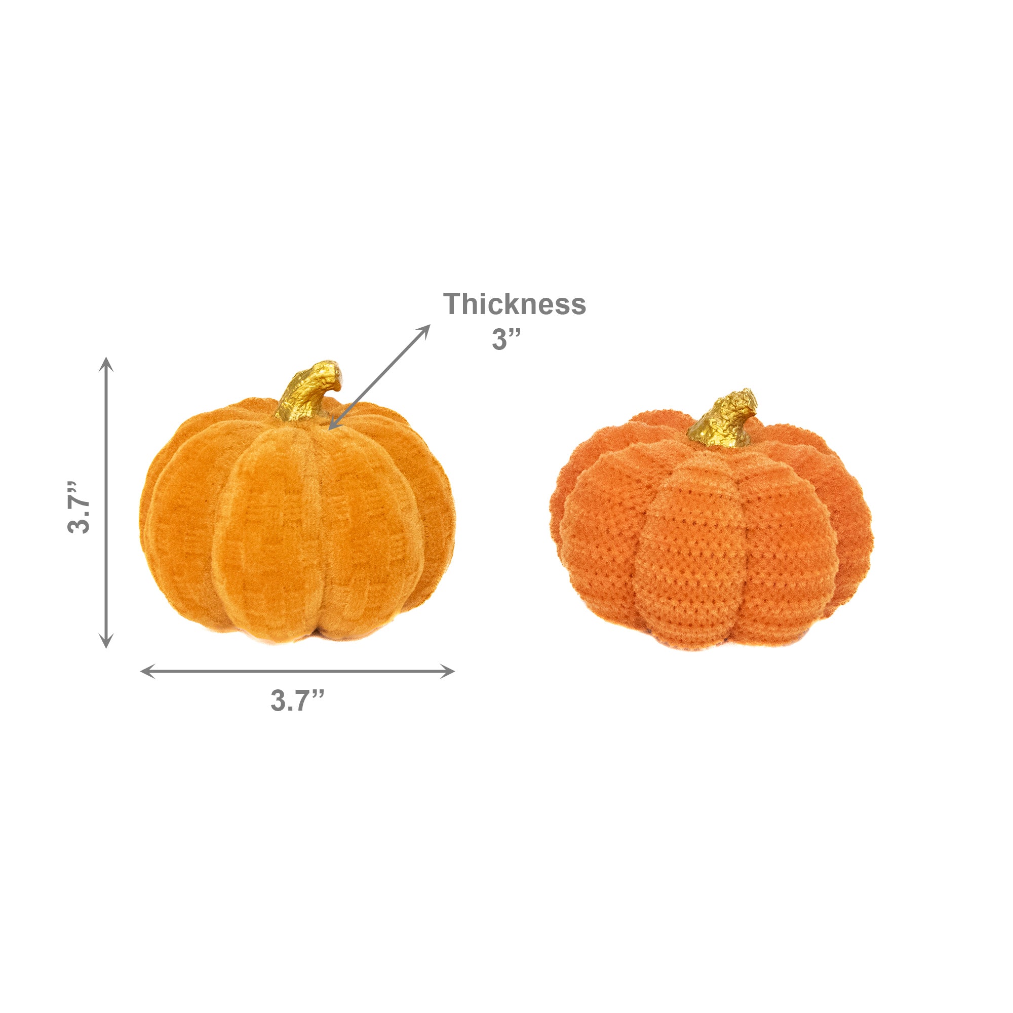 Flocked Polyresin Pumpkin Assorted, Fall Harvest, Holiday Decor- Set of 2