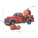Embossed Metal Wall Sign (Red Truck With Pumpkin)