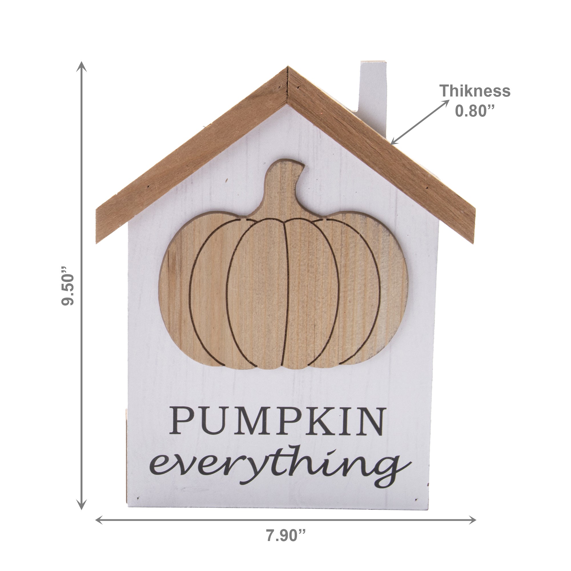 MDF Tabletop House with 3D Pumpkin Icon, Fall Harvest, Holiday Decor- Set of 2