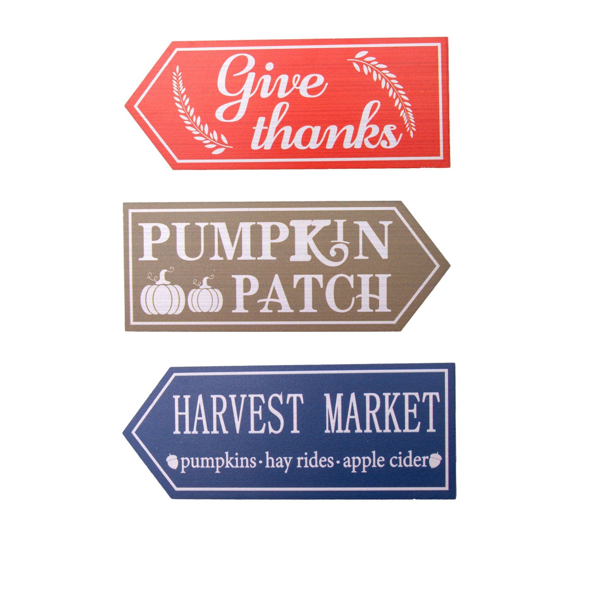 MDF Harvest Arrow Table Blocks Assorted, Fall Harvest, Holiday Decor- Set of 3