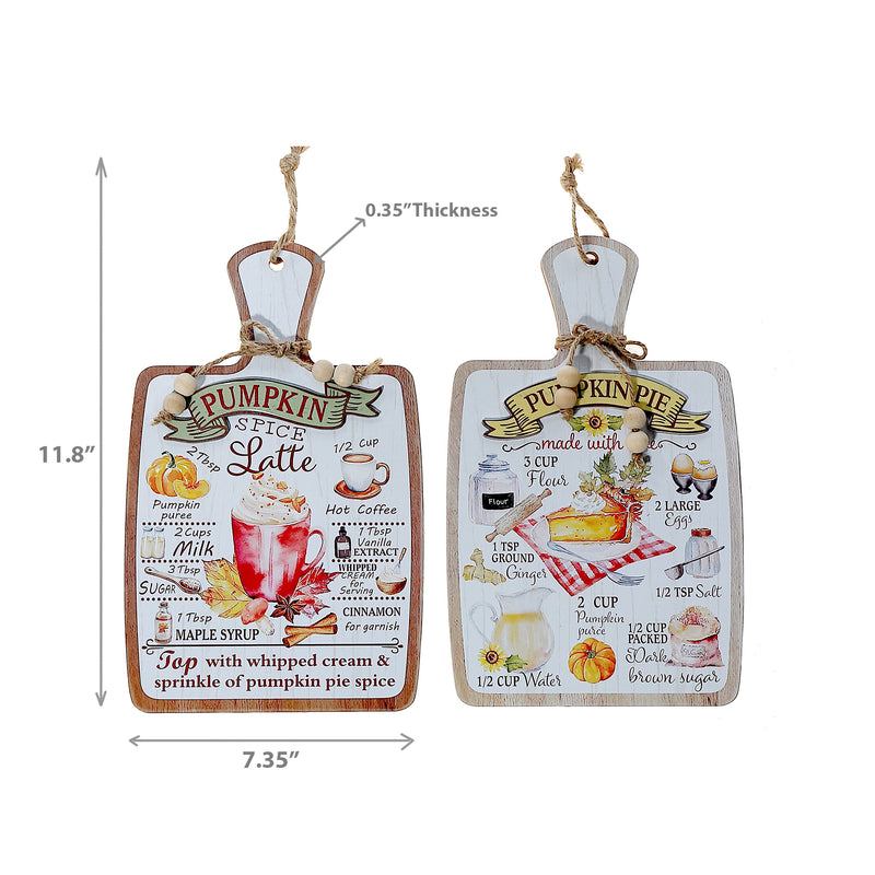 Mdf Paddle Board Recipe (Pumpkin Pie/Pumpkin Spice Latte) - Set of 2