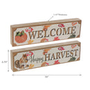 Rect. Block Sign (Harvest/Welcome) (Asstd) - Set of 2