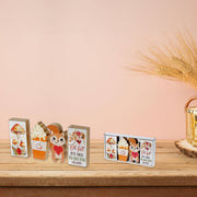 4-Piece Block Set Oh Fall It's Nice to See You Again – Fall Tabletop Decoration, Autumn Accent, Rustic Seasonal Decor