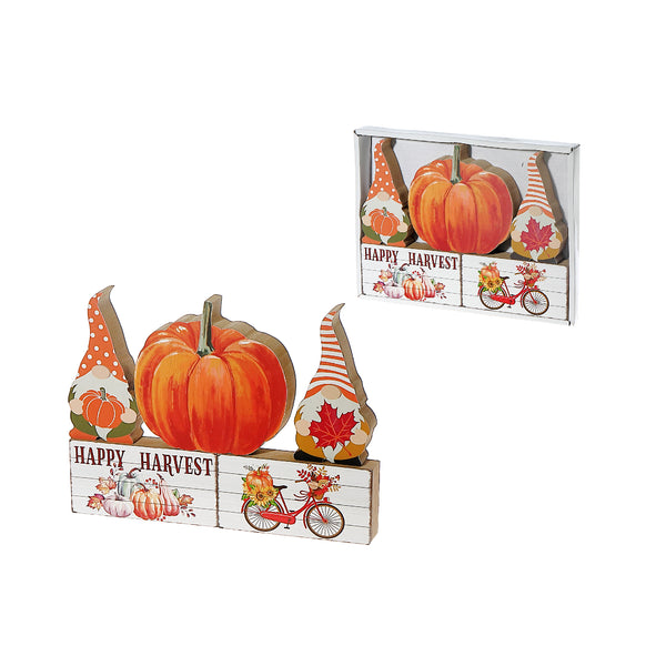 5 Pc Block Set (Gnomes And Pumpkin)