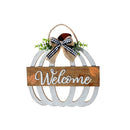 Wooden Cut Out Pumpkin Hanger (Welcome)