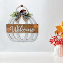 Wooden Cut Out Pumpkin Hanger (Welcome)
