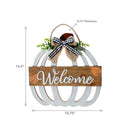 Wooden Cut Out Pumpkin Hanger (Welcome)