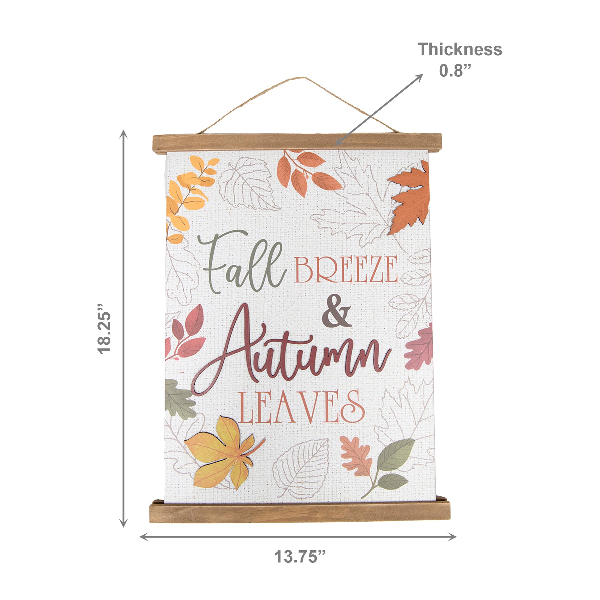 Wood Wall Hanger Fall Breeze & Autumn Leaves, Fall Harvest, Wall Decor, Holiday Decor