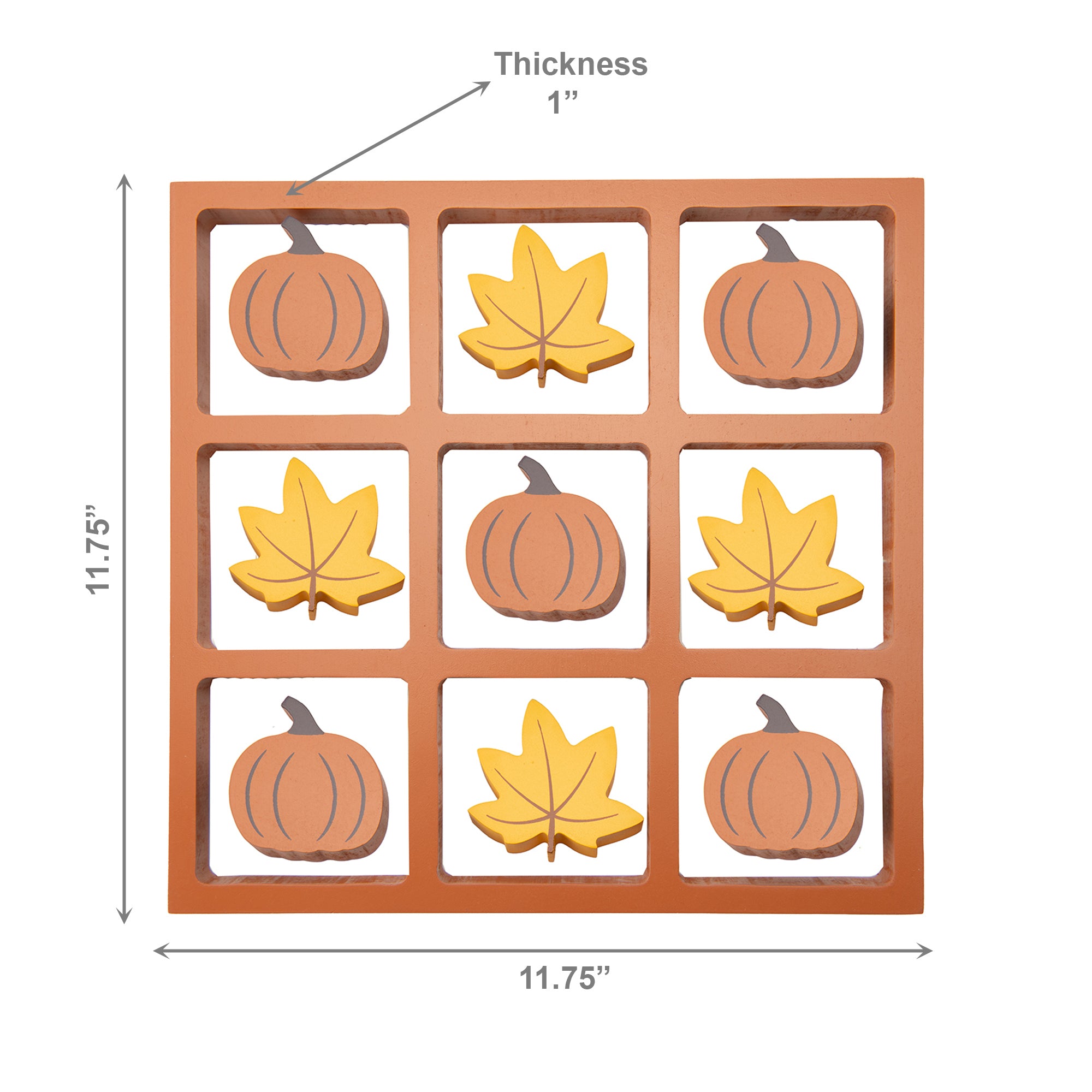 Wooden Tic Tac Toe Gameboard Pumpkin and Maple Leaf, Fall Harvest, Holiday Decor