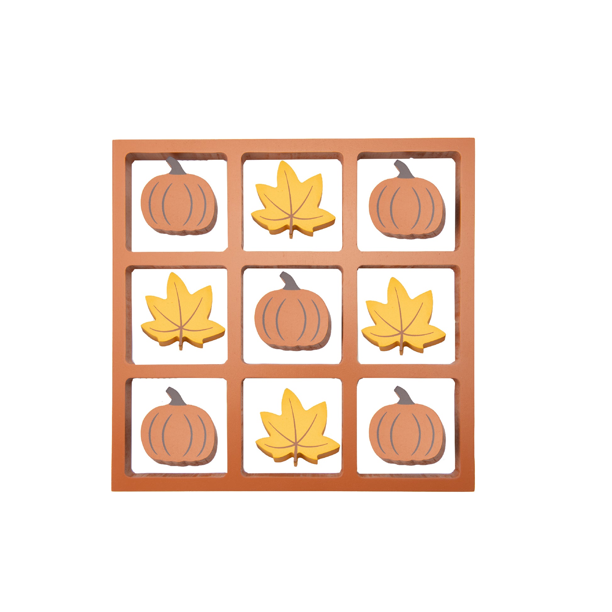Wooden Tic Tac Toe Gameboard Pumpkin and Maple Leaf, Fall Harvest, Holiday Decor