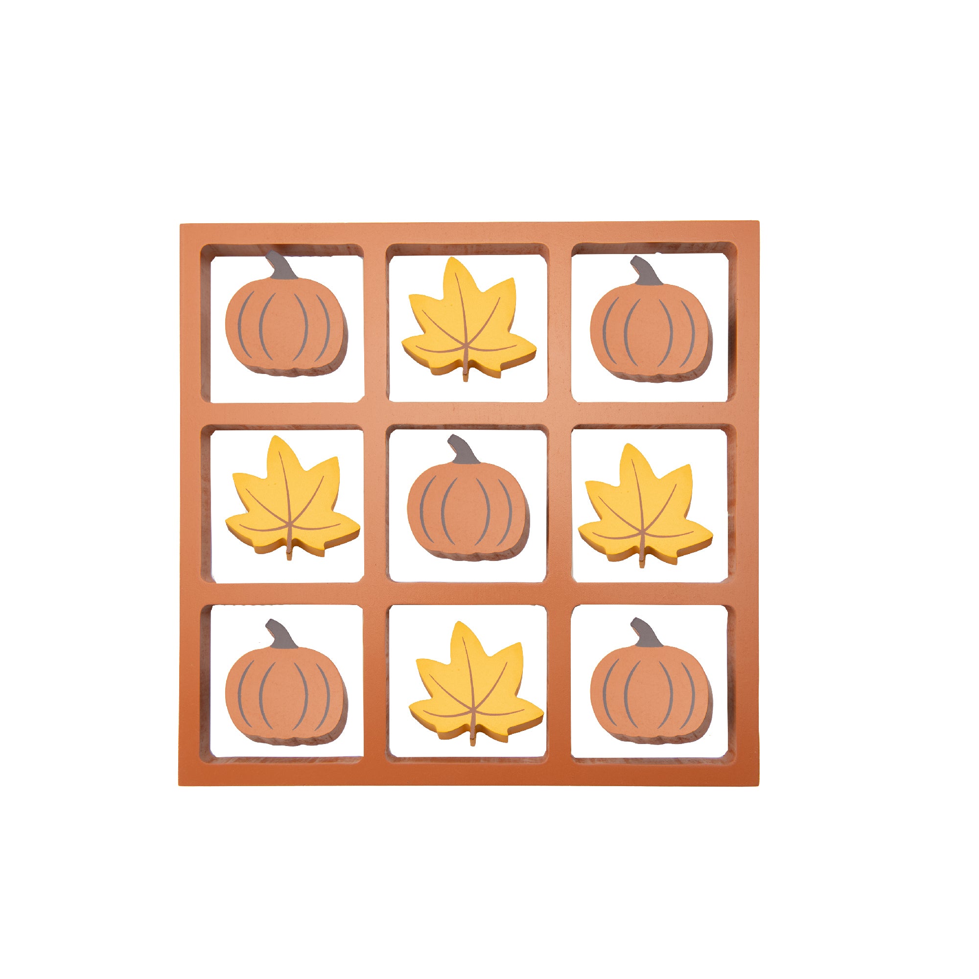 Wooden Tic Tac Toe Gameboard Pumpkin and Maple Leaf, Fall Harvest, Holiday Decor