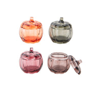 Glass Pumpkin Tealight Holder Assorted, Fall Harvest, Candle Holder, Holiday Decor- Set of 4