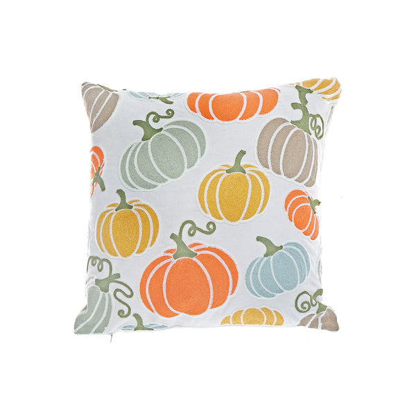 Cotton Embroidered Cushion (Pumpkins) - Set of 2