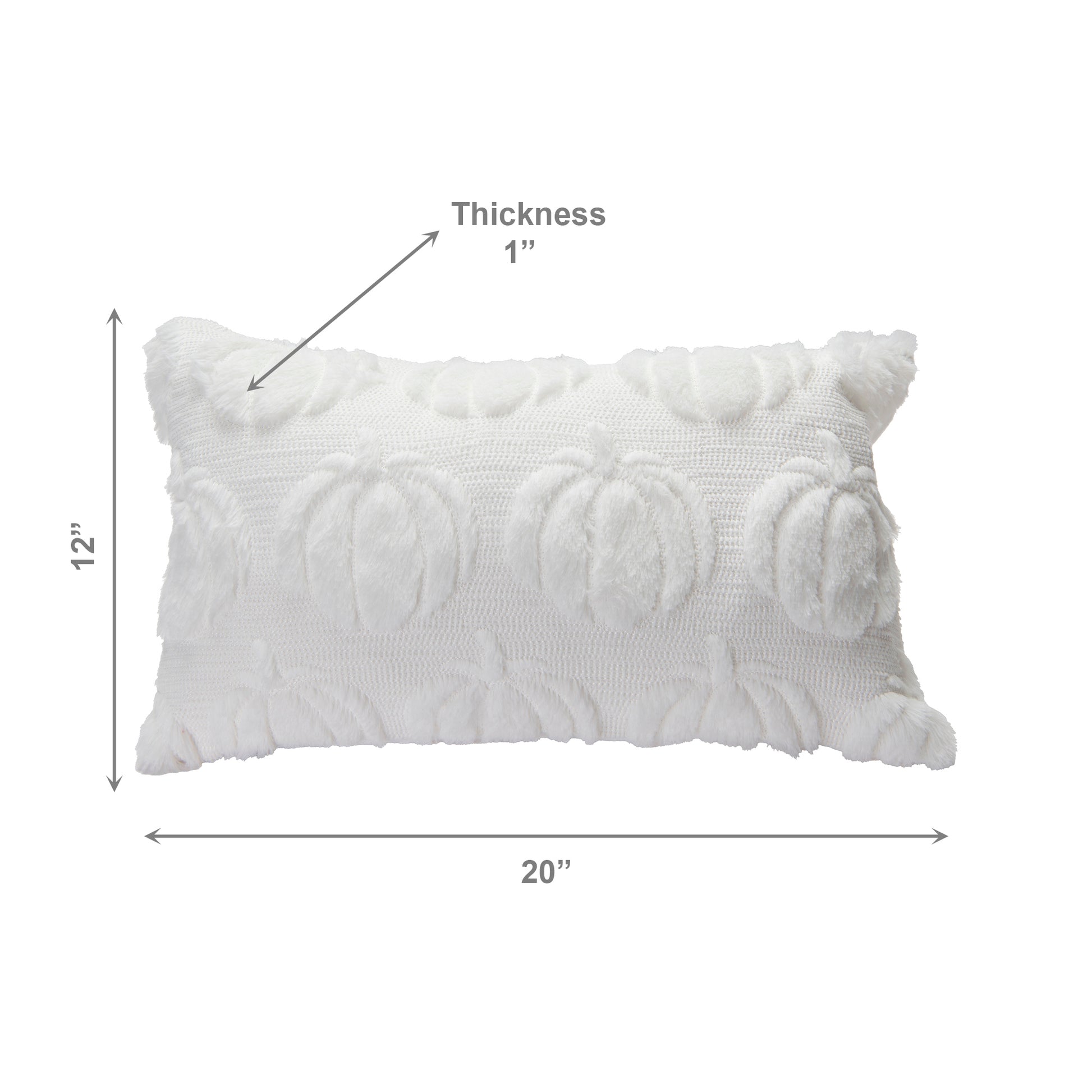 Polyester Fleece Embroidered Cushion Pumpkins 20" X 12", Throw Pillow, Holiday Decor- Set of 2