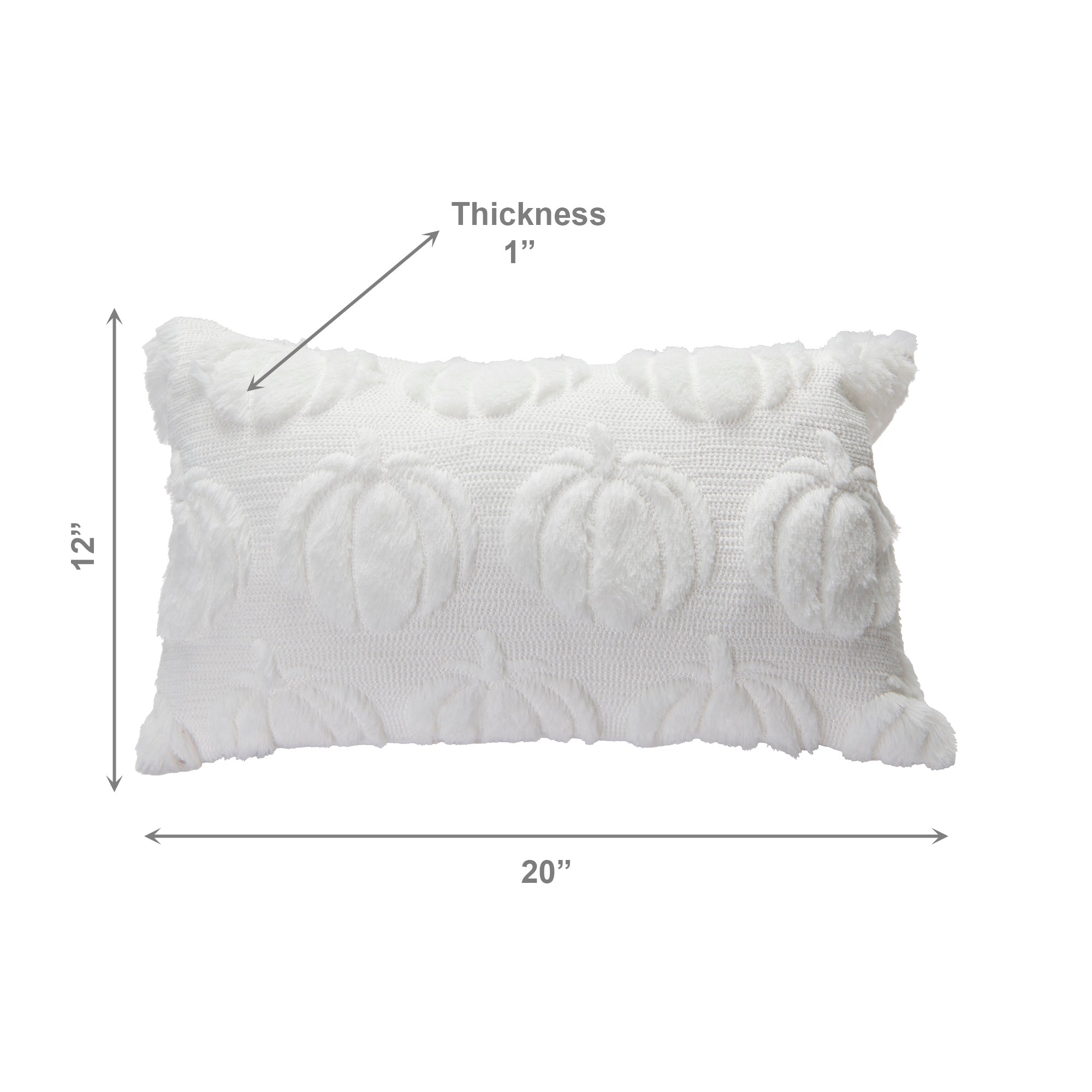 Polyester Fleece Embroidered Cushion Pumpkins 20" X 12", Throw Pillow, Holiday Decor- Set of 2