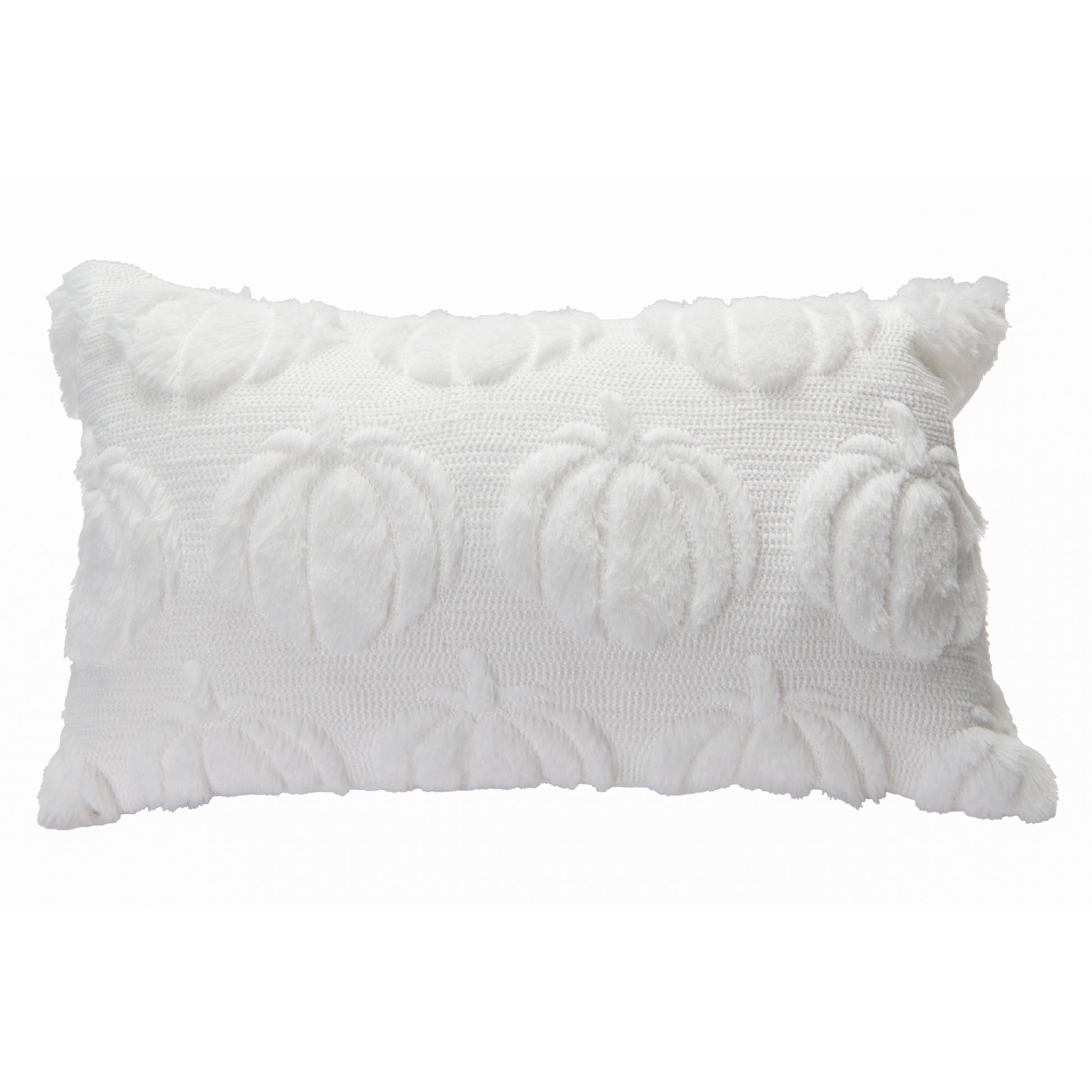 Polyester Fleece Embroidered Cushion Pumpkins 20" X 12", Throw Pillow, Holiday Decor- Set of 2