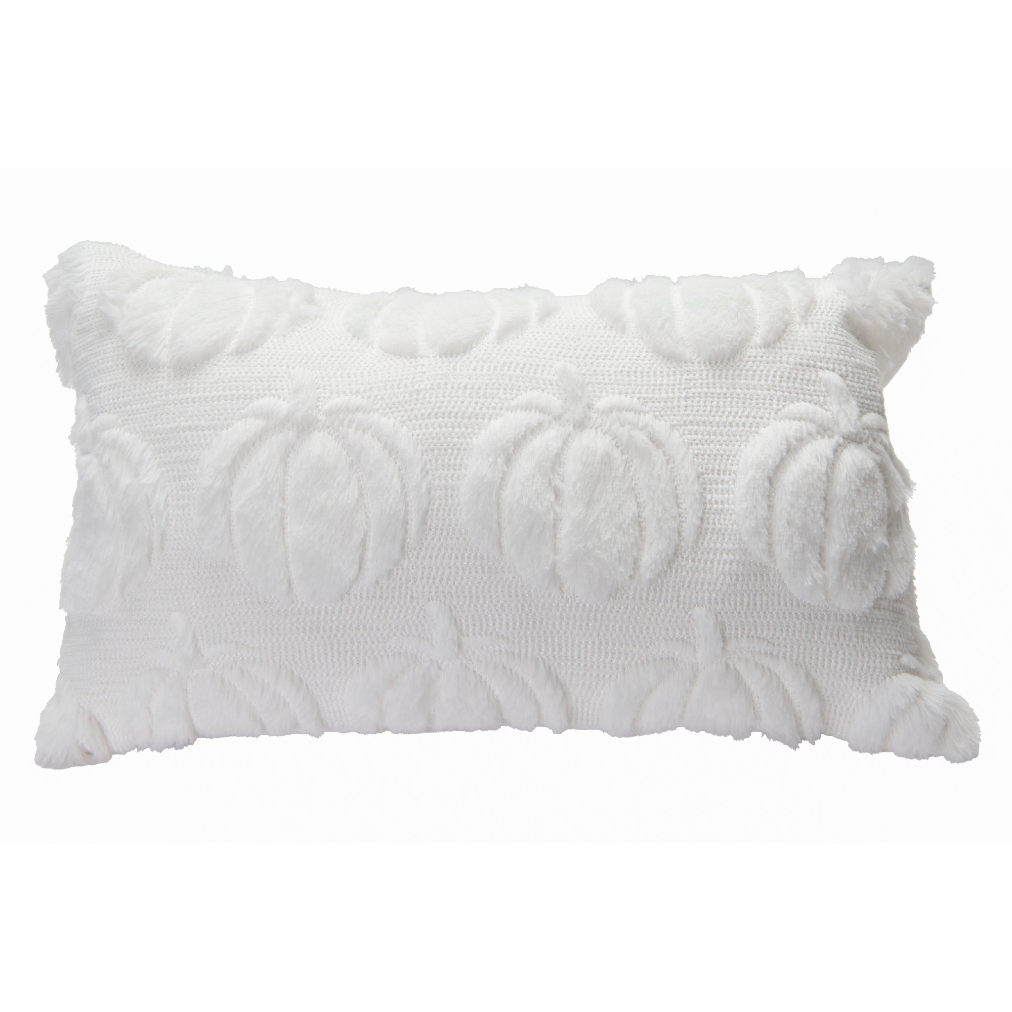 Polyester Fleece Embroidered Cushion Pumpkins 20" X 12", Throw Pillow, Holiday Decor- Set of 2